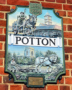 Potton sign in the Market Square February 2013